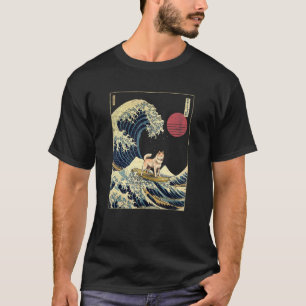 Korean Jindo Japanese Kanagawa Wave Surf Dog T-Shirt