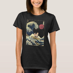 Korean Jindo Japanese Kanagawa Wave Surf Dog T-Shirt