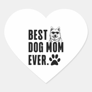 Korean Jindo Mummy Mum Best Dog Mum Ever Wo Heart Sticker