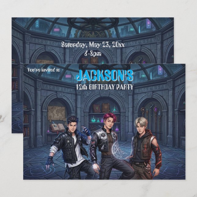 Korean K-Pop Inspired Birthday Invitation (Front/Back)