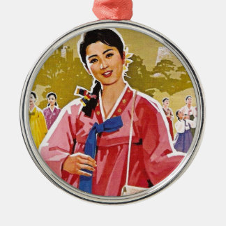 Korean Ladies Wearing Hanbok Metal Tree Decoration