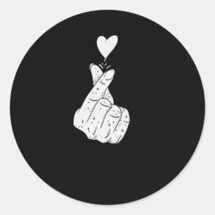 Korean Love Sign Classic Round Sticker
