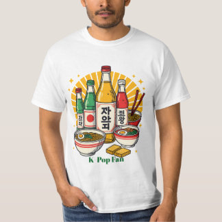 Korean Pop Culture Chest Print T-Shirt