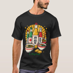 Korean Pop Culture Chest Print T-Shirt
