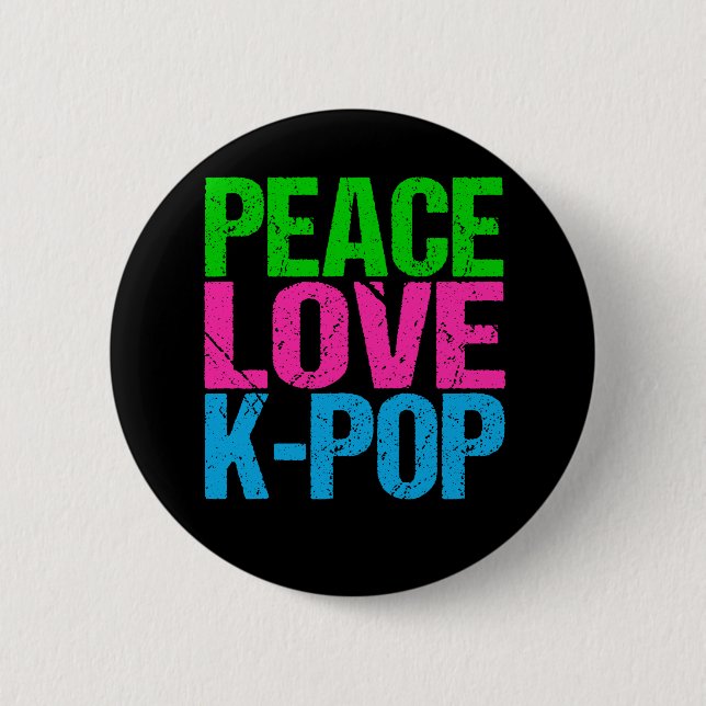 Korean Pop Music Peace Love K-Pop 6 Cm Round Badge (Front)