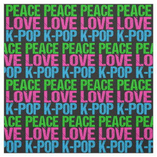 Korean Pop Music Peace Love K-Pop Fabric