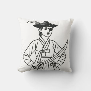 Korean Retro Pirate - Minimalist Hanbok Heroine Cushion