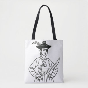 Korean Retro Pirate - Minimalist Hanbok Heroine Tote Bag