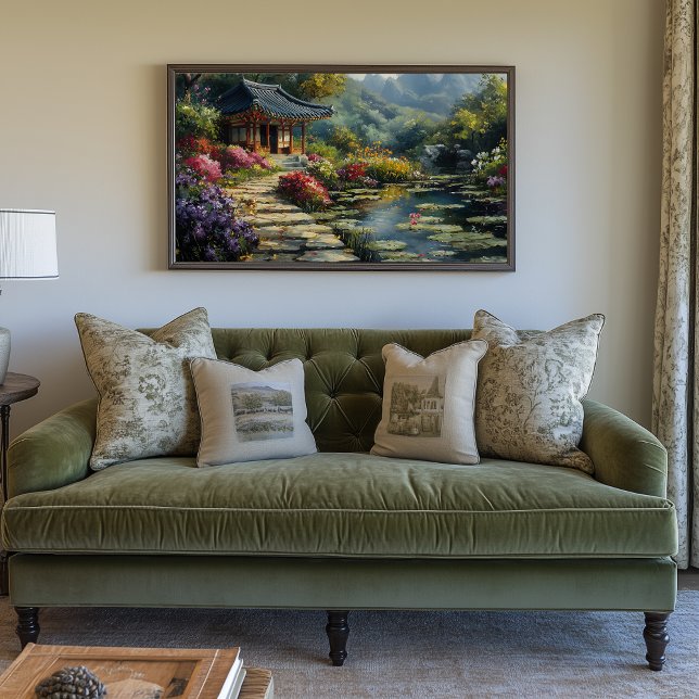 Korean Secret Garden  Canvas Print (Korean Garden Temple Artwork)