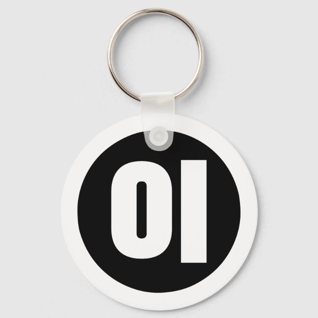Korean Sino Number 2 Two 이 【I】 Hangul Key Ring (Front)