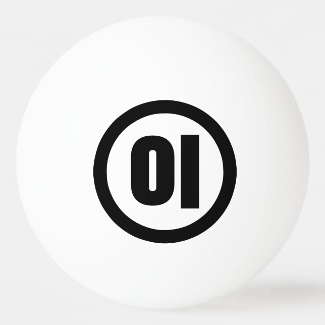 Korean Sino Number 2 Two 이 【I】 Hangul Ping Pong Ball (Front)