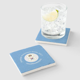 Korean (South) Hanukkah Angel Year and Your Name S Stone Coaster
