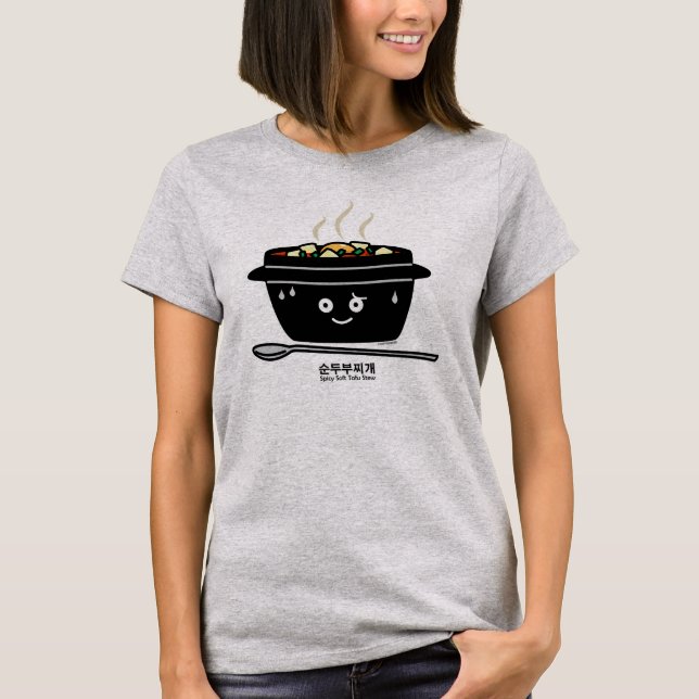 Korean Spicy soft Tofu Stew soup jjigae hot egg T-Shirt (Front)