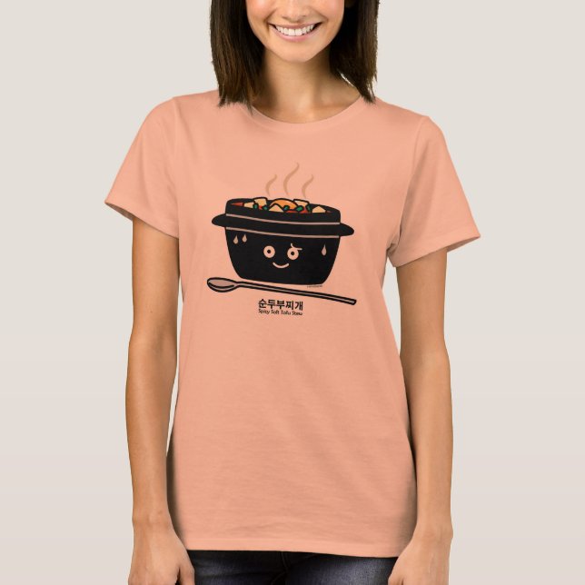 Korean Spicy soft Tofu Stew soup jjigae hot egg T-Shirt (Front)