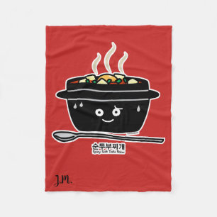 Korean Spicy soft Tofu Stew soup Sundubu jjigae ho Fleece Blanket