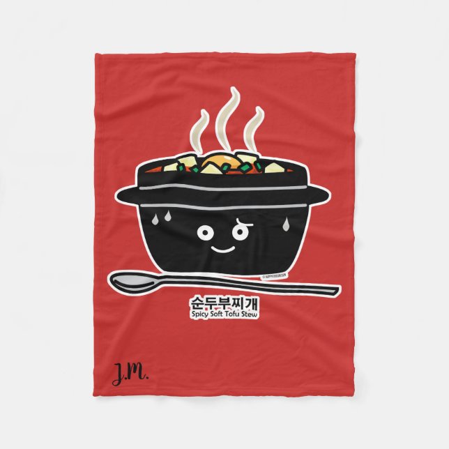 Korean Spicy soft Tofu Stew soup Sundubu jjigae ho Fleece Blanket (Front)