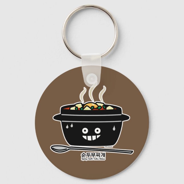 Korean Spicy soft Tofu Stew soup Sundubu jjigae Key Ring (Front)