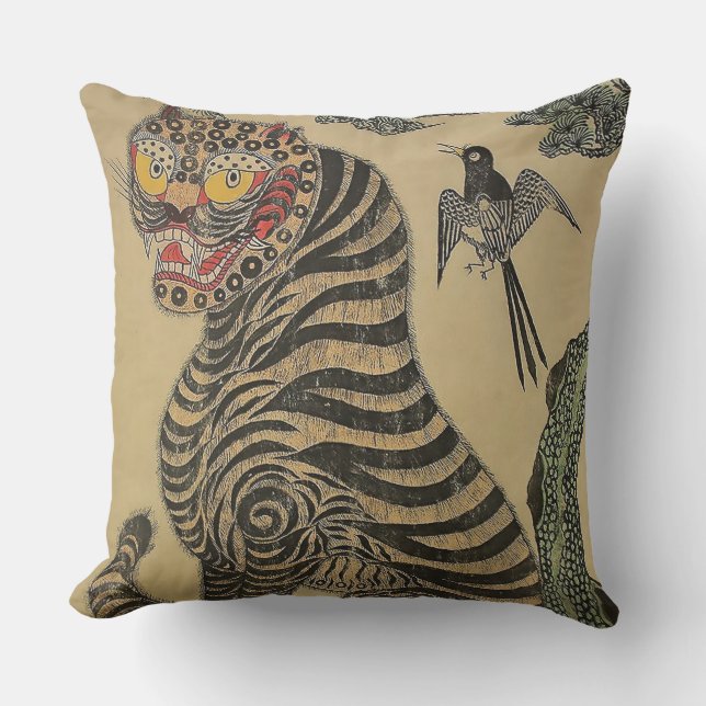 Korean Striped Tiger Minhwa Cushion (Front)