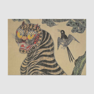 Korean Striped Tiger Minhwa Tissue Paper