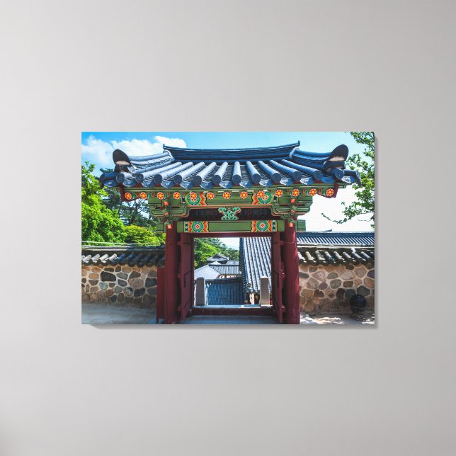 Korean Temple Gate Canvas Print (Front)