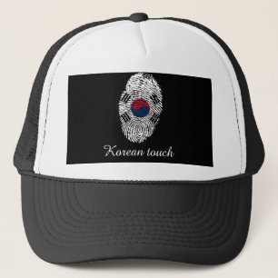 Korean touch fingerprint flag trucker hat