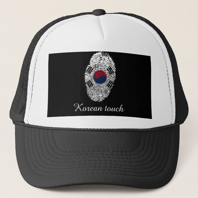 Korean touch fingerprint flag trucker hat (Front)
