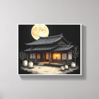 Korean traditional house canvas print