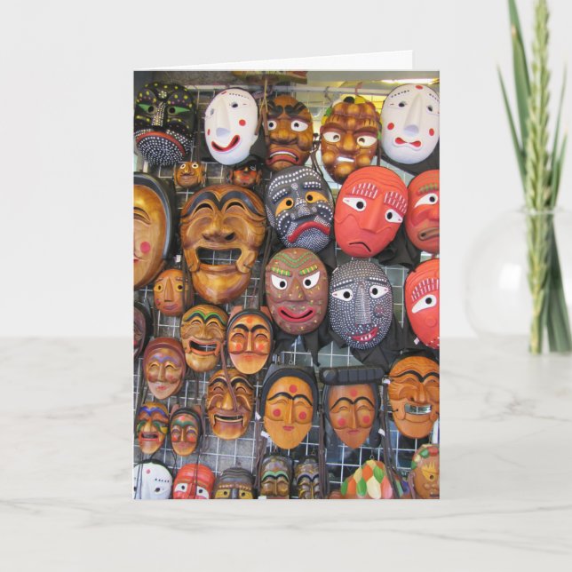 Korean Traditional Masks for Performance | 한국 전통 탈 Holiday Card (Front)