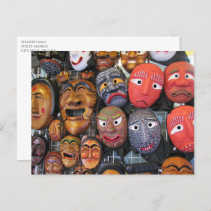 Korean Traditional Masks for Performance   한국 전통 탈 Holiday Postcard