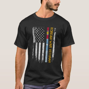 Korean War Veteran American Flag Vintage Veterans T-Shirt