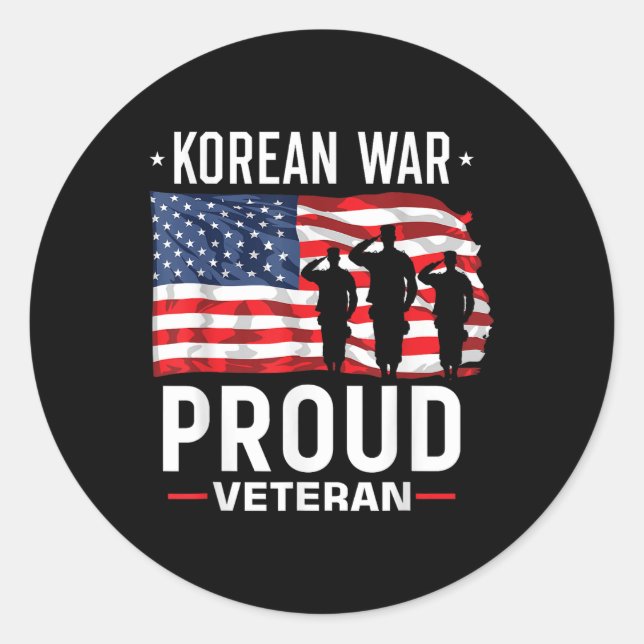 Korean War Veteran  Classic Round Sticker (Front)