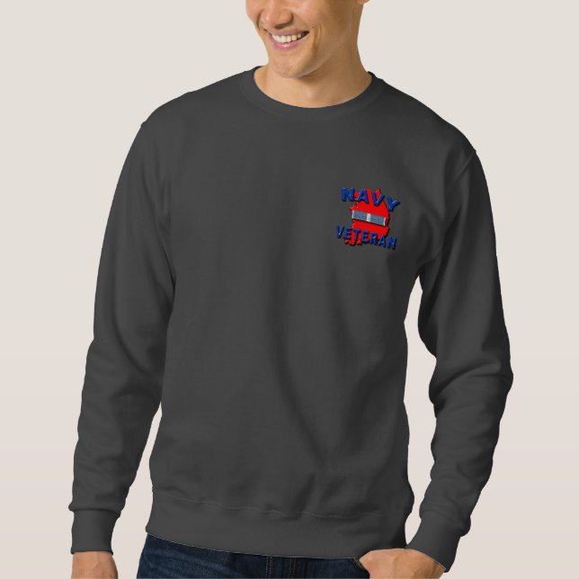 Korean War Veteran Service Ribbon, NAVY Sweatshirt (Front)