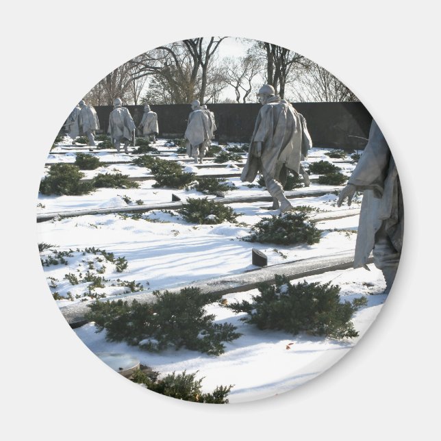 Korean War Veterans Memorial snow Magnet (Front)