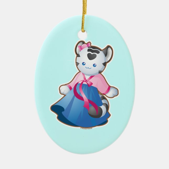 Korean White Tiger Ceramic Tree Decoration (Front)