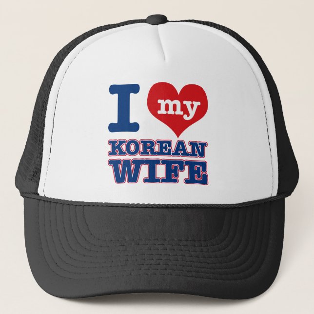 Korean wife designs trucker hat (Front)