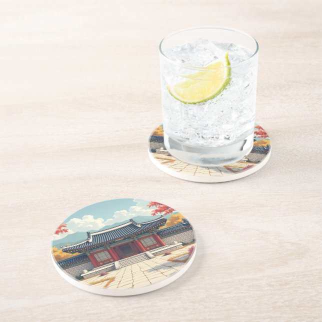Korea's an old royal palace image Coaster  (Side)