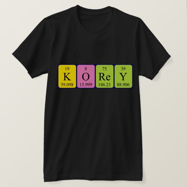 Korey periodic table name shirt (Design Front)