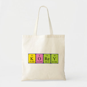 Korey periodic table name tote bag