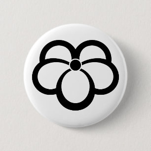 Korin-style shadowed ivy 6 cm round badge