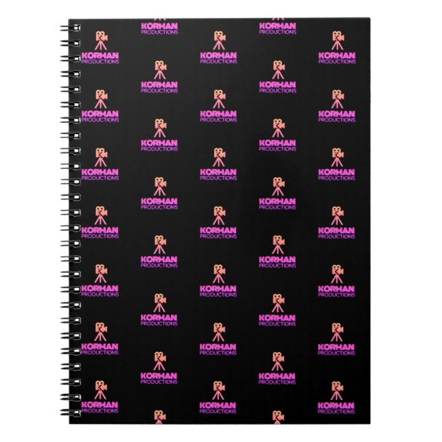 Korman Productions YouTube Channel Pink Logo Tiled Notebook (Front)