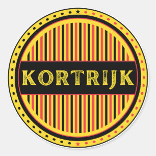 Kortrijk City Pride Emblem – Belgian Identity Classic Round Sticker