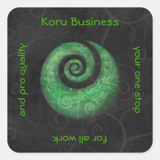 koru business square sticker (Front)