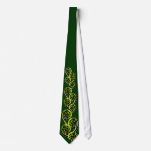 Koru scroll - green tie