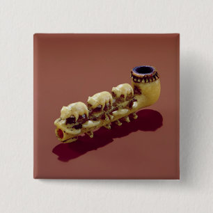 Korvack pipe with carved Polar Bears 15 Cm Square Badge