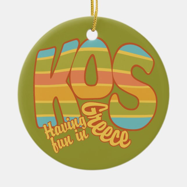 KOS Greece custom ornament (Front)