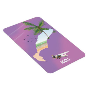 Kos Greece illustrated map. Magnet