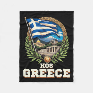 Kos Greece Souvenir Greek Vacation Travel Fleece Blanket