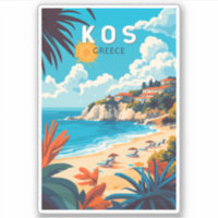 Kos Greece Travel Art Vintage