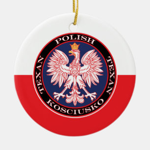 Kosciusko Round Polish Texan Ceramic Tree Decoration