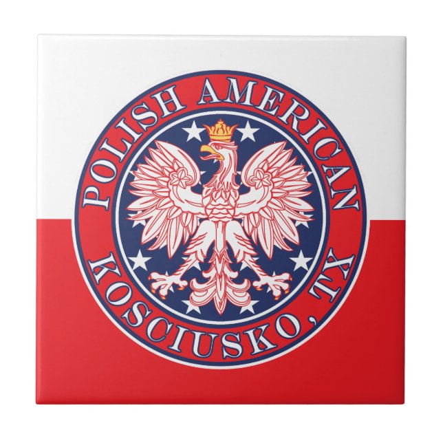 Kosciusko Texas Polish American Eagle Tile (Front)